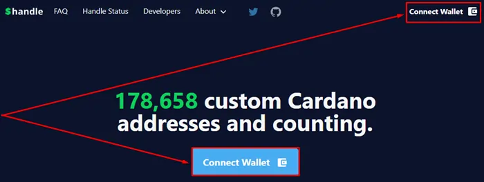 Connecting Cardano Wallet to ADA Handle